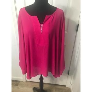 Style & Co Women's Tunic Long sleeves Pull-over Blouse,  XL